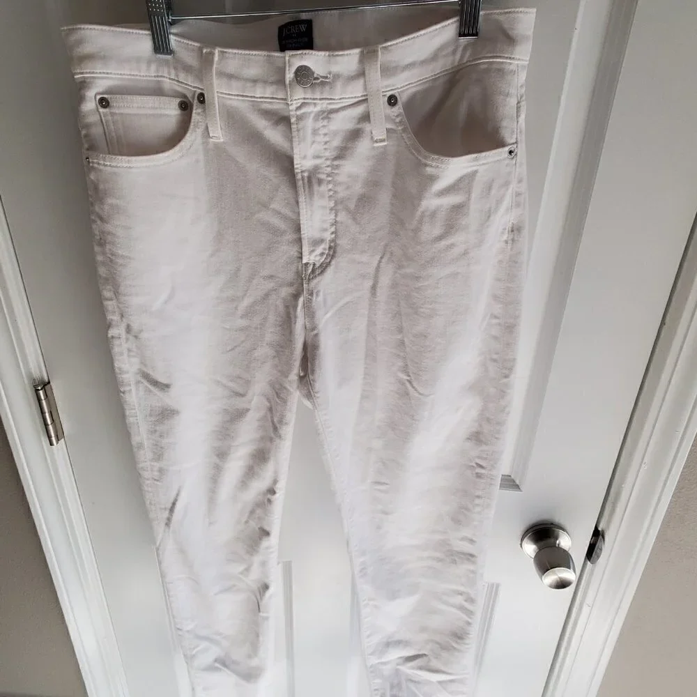 J Crew  white denim . high rise skinny sz 32 nwt  cropped